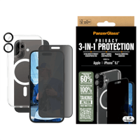 بانزر جلاس- بكج حماية SAFE 3 في 1 ايفون 16 العادي...