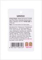 حقيبة مستحضرات التجميل نصف دائرية مخططة - وردي