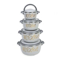 طقم حافظات لتخزين الطعام مع مقبض علاقي 4 قطع