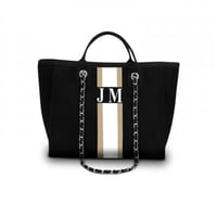 شنطة ناڤا وسط- شنطة يد سوداء ( تخصيص الحروف )