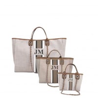 طقم شنط يد ناڤا 3 قطع S, M, L ( تخصيص الحروف )