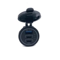 شاحن دائري سريع دبل TYPE C مع USB QC مع فاصل مدمج...