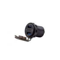 شاحن دائري سريع دبل USB QC3 مع قارئ وفاصل مدمج AC0...