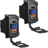 شاحن روكر سريع TYPE C&USB QC مع قاري