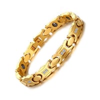 سوار الطاقة الطبي للنساء مطلي ذهب مزين بأحجار