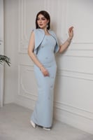 فستان كريب كلاسك بإكسسوار ~