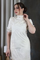 فستان عيد منسوج بنمط مموج