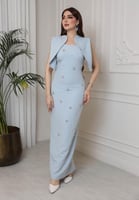 فستان كريب كلاسك بإكسسوار ~