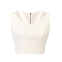 بلوزة كروب كتان بيضاء