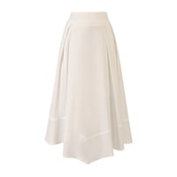 تنورة بيضاء كتان عالية الخصر