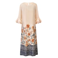 قفطان اتزماين مشجر – لون أوف وايت بطبعة زهور