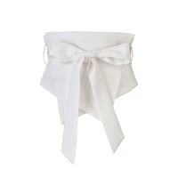 حزام كتان بلون ابيض