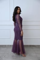 فستان سهره شك موف بنمط النقش