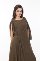 قفطان زيتي قطعتين ببطانة داخلية