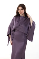 فستان ساتان أنيق بلون موف