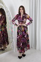 فستان تل ناعم بطابع الزهور