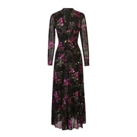 فستان ماكسي مشجر شيفون بأكمام شفافة