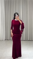 فستان سهرة مزين بإكسسوار Burgundy