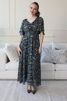 فستان شيفون بطابع نقش -