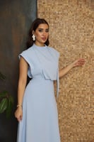 فستان كريب بدلعه شيفون