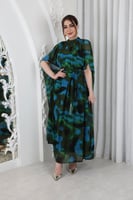 فستان شيفون مموج قطعتين