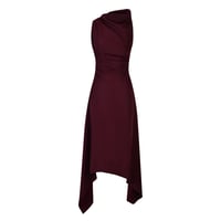 فستان بلون برغندي عميق كريب لامع