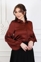 بلوزة بلون نحاسي ساتان