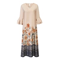 قفطان اتزماين مشجر – لون أوف وايت بطبعة زهور