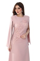 قفطان كريب ثقيل مزين بكشكشه من التل والتطريز