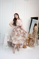 فستان اورجنزا بطابع الورود