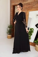 فستان لف مزين بدانتيل