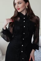 فستان دانتيل اسود كلاسك -