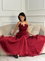 فستان حرير حفر