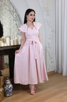 فستان ناعم بياقة فرنسية ~