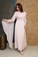 فستان حرير بدلعه شيفون بيبي بينك