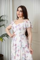 فستان حفر طبقات بطابع الورود