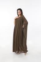 قفطان زيتي قطعتين ببطانة داخلية