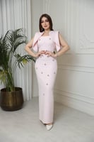 فستان كريب كلاسك بإكسسوار ~