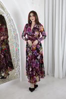 فستان تل ناعم بطابع الزهور