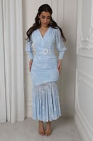 فستان تل ناعم بطابع مشجر Sky ~