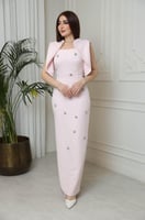 فستان كريب كلاسك بإكسسوار ~