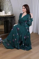 فستان شيفون ناعم بورود