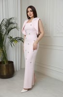 فستان كريب كلاسك بإكسسوار ~