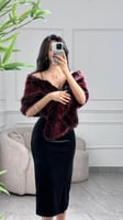 شال فرو مموج Burgundy