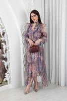 فستان اورجنزا ناعم بطابع النقش