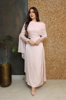 فستان حرير بدلعه شيفون بيبي بينك