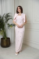 فستان كريب كلاسك بإكسسوار ~