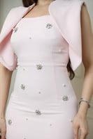 فستان كريب كلاسك بإكسسوار ~