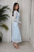 فستان تل بطيات من الخصر