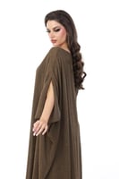 قفطان زيتي قطعتين ببطانة داخلية